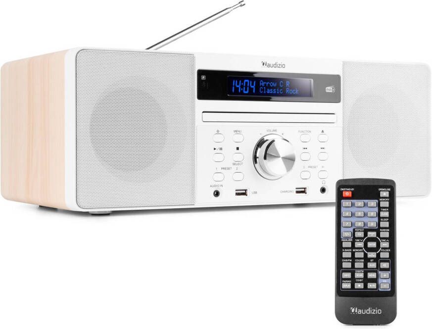 Audizio DAB radio met CD speler Bluetooth USB mp3 speler en radio Stereo Wit Prato