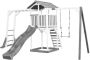 AXI Beach Tower Speeltoestel in Grijs Wit Speeltoren met Klimrek Enkele Schommel Grijze Glijbaan en Zandbak FSC hout Speelhuis op palen voor de tuin - Thumbnail 2