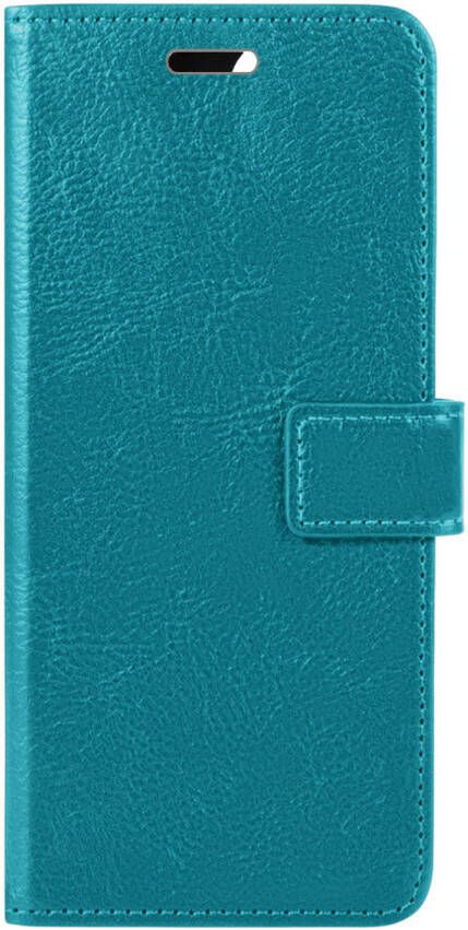 Basey iPhone 15 Plus Hoesje Bookcase Hoes Flip Case Book Cover iPhone 15 Plus Hoes Book Case Hoesje Turquoise