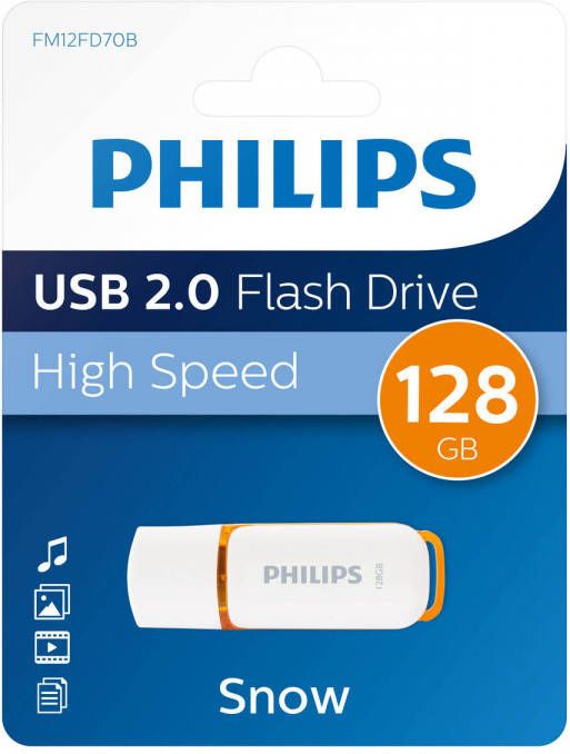 Philips USB stick 2.0 128GB Snow Oranje FM12FD70B