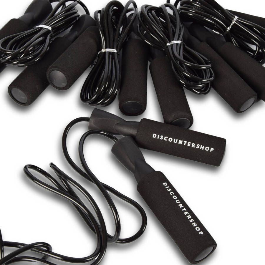 Merkloos Springtouw Set van 5 lengte 2.74cm Verstelbaar springtouw Jump Rope Zwart