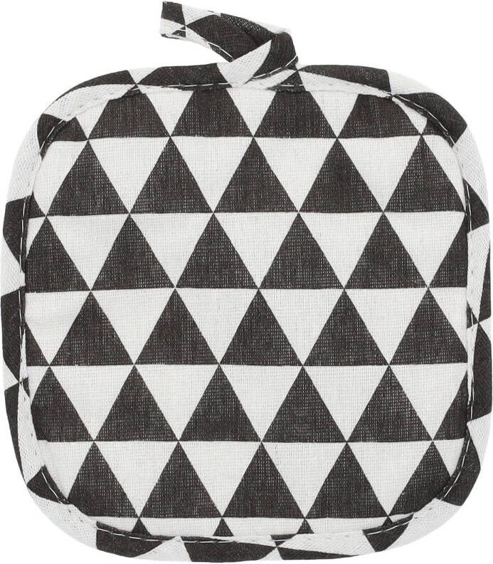 Krumble Pannenlap Driehoek patroon Katoen Zwart met wit
