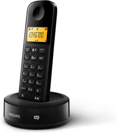 Philips Draadloze telefoon D1651B 01 DECT Huistelefoon Vaste Lijn Nummerherkenning Storingsvrij bereik