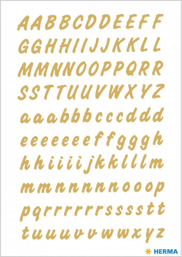 Shoppartners Stickervellen 220x alfabet plak letters A-Z goud transparant 8 mm Stickers