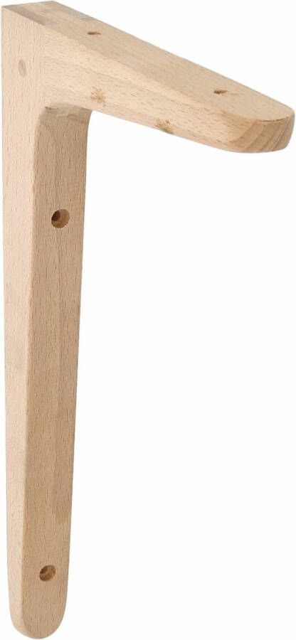 AMIG Plankdrager planksteun van hout lichtbruin H200 x B125 mm boekenplank steunen
