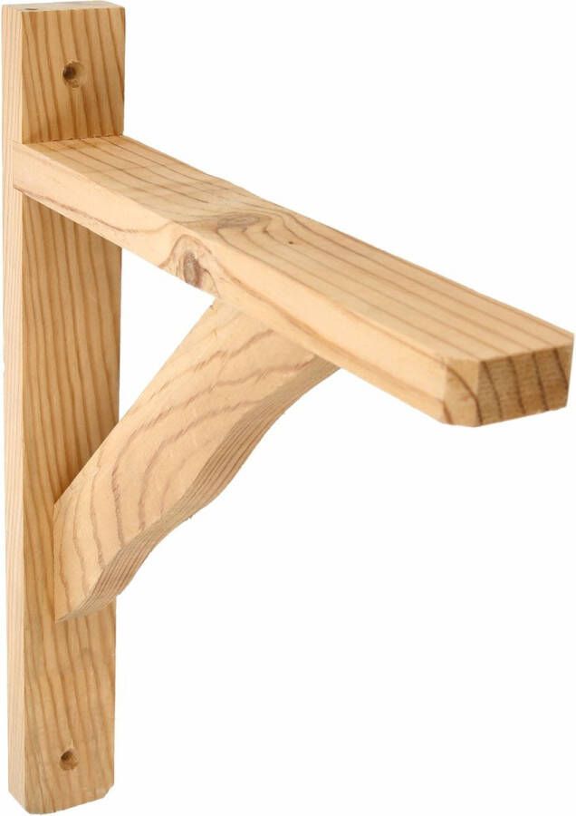 AMIG Plankdrager planksteun van hout lichtbruin H230 x B170 mm boekenplank steunen tot 90 kg