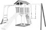 AXI Beach Tower Speeltoestel in Grijs Wit Speeltoren met Klimrek Enkele Schommel Witte Glijbaan en Zandbak FSC hout Speelhuis op palen voor de tuin - Thumbnail 1