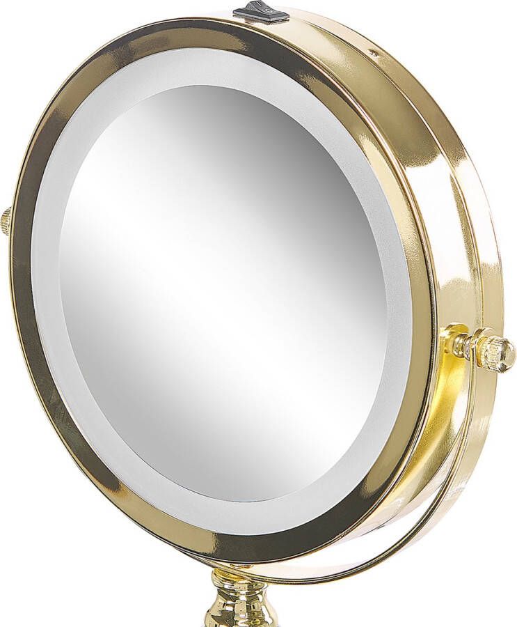 Beliani CLAIRA Makeup Mirror Goud Glas