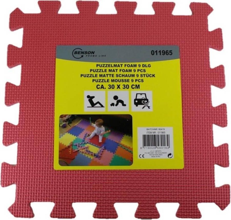 Ben Tools 9 Stuks roze puzzel vloertegels foam 30 x 30 cm Puzzel speelmat Baby peuter speelgoed matten