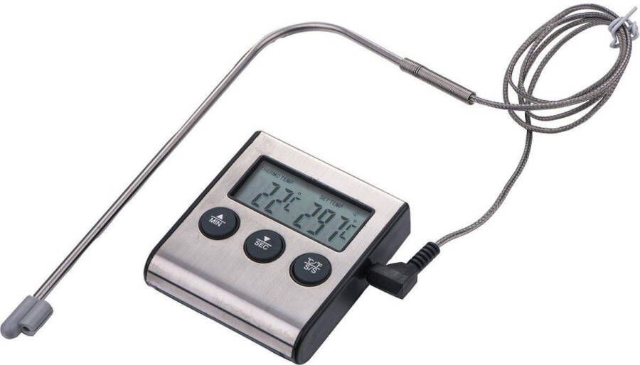 Benson Digitale Keukenthermometer Vleesthermometer Incl. timer warmte alarm en batterij