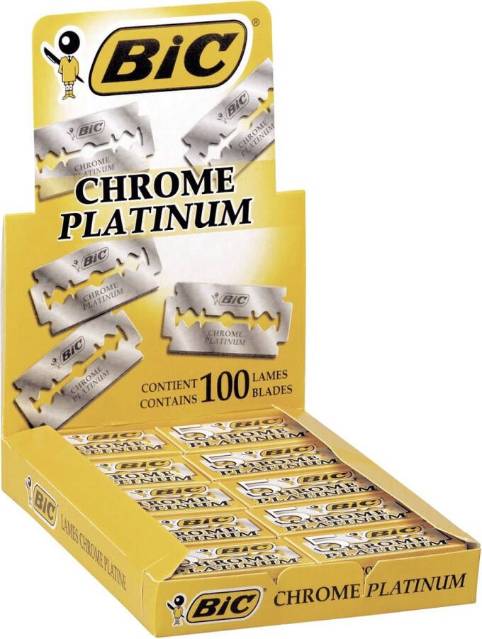 BIC Chrome Platinum Double Edge Blade Mesjes Safety Razor Doos van 100 stuks Scheermesjes