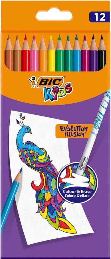 Bickids Bic Kids kleurpotlood Illusion Evolution etui van 12 stuks