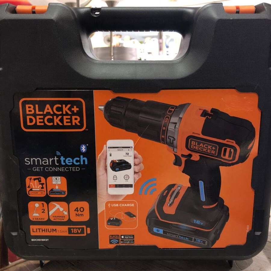 BLACK+DECKER Black en Decker Smart TechBDCHD18KSTQ-QW Accu Boorhamer