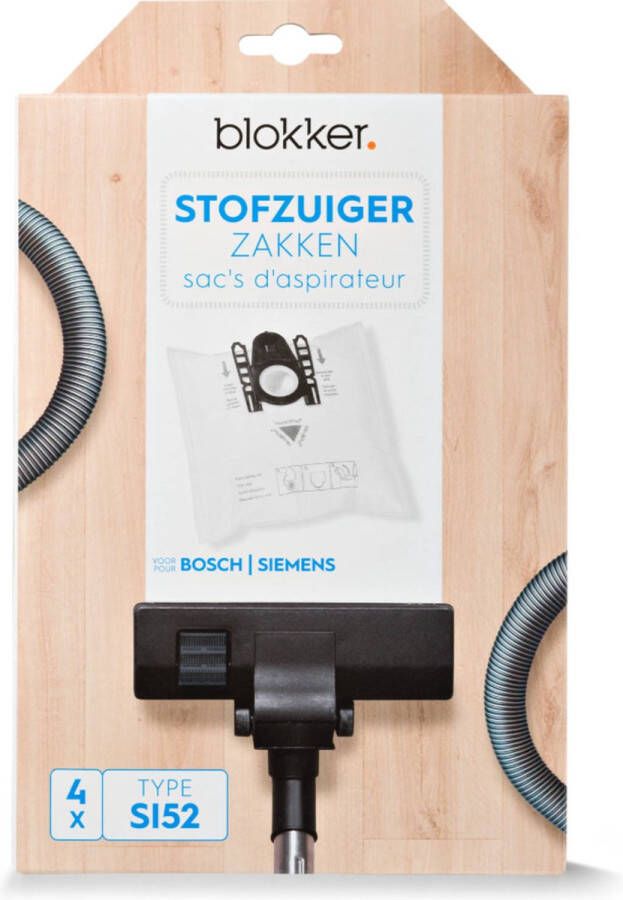 Blokker sac pour aspirateur Bosch Siemens si52 4 pièces stofzuigerzak Bosch Siemens si52 4 stuks