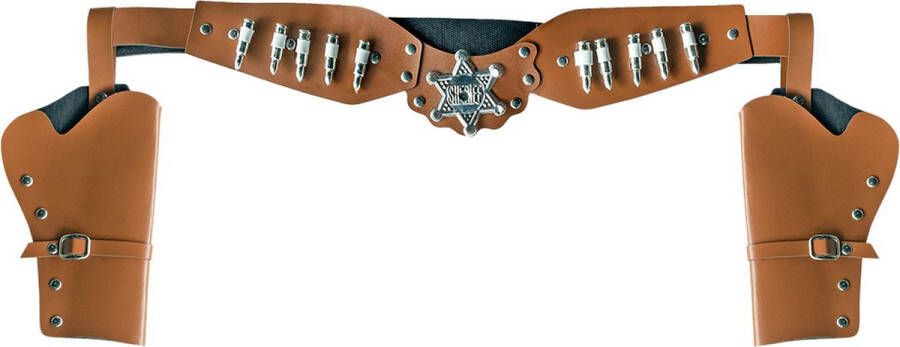 Boland Verkleed cowboy holster voor 2x revolvers pistolen voor volwassenen Verkleedattributen