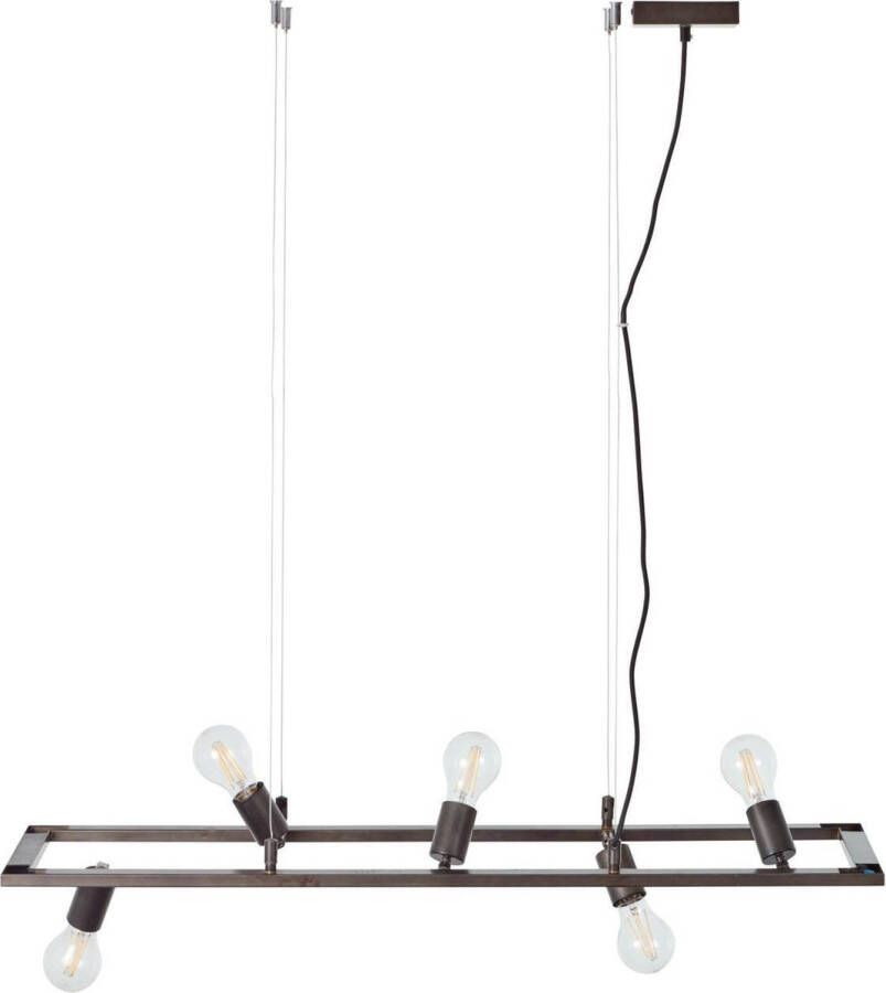 Brilliant lamp Kalla hanglamp 5flg antiek zwart | 5x A60 E27 40W geschikt voor standaardlampen (niet inbegrepen) | Schaal A ++ tot E | In hoogte verstelbaar kabel inkortbaar