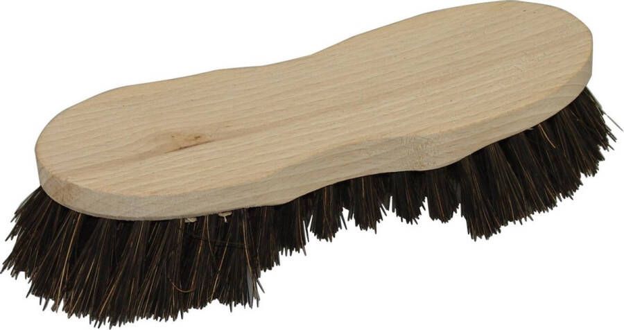 Brumag Schrobborstel van hout met baard s-vorm bruin Schoonmaakartikelen schoonmaakborstels