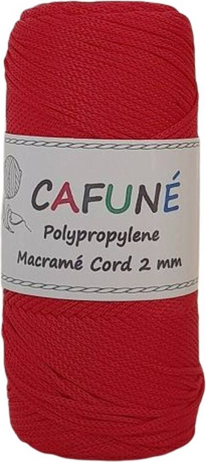 Cafuné Polypropyleen 2mm Rood Macramé koord PP4 Haken Macramé Paracord Polyester