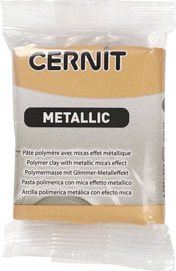 Cernit Boetseerklei Afbak Klei Porseleinlook Goud Metallic (050) 56 gram 1 stuk