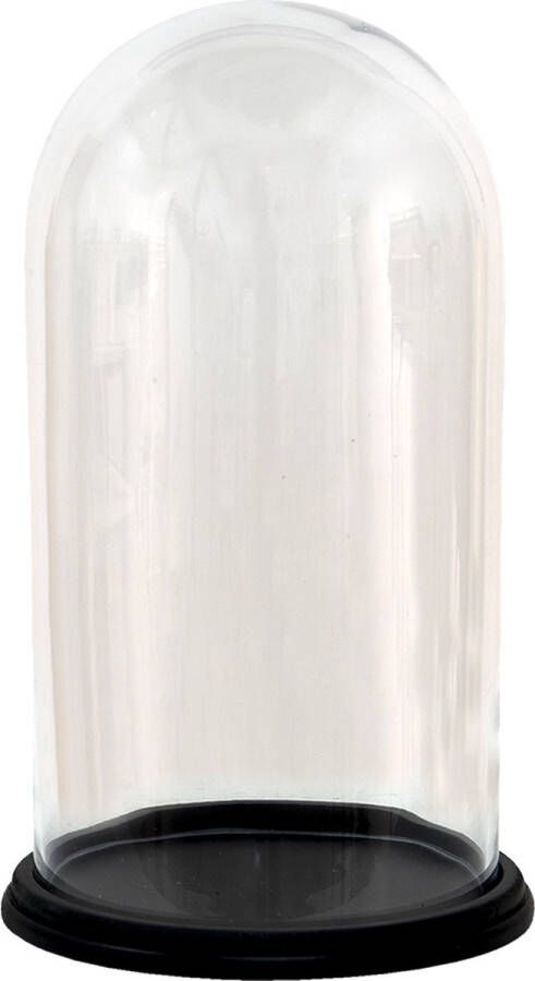 Clayre & Eef Stolp Ø 20*34 cm Transparant Hout Glas Rond Glazen Stolp