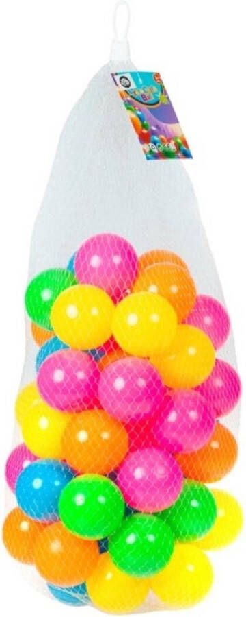 Shoppartners Kunststof ballenbak ballen 100x stuks 6 cm neon kleuren Speelgoed ballenbakballen gekleurd
