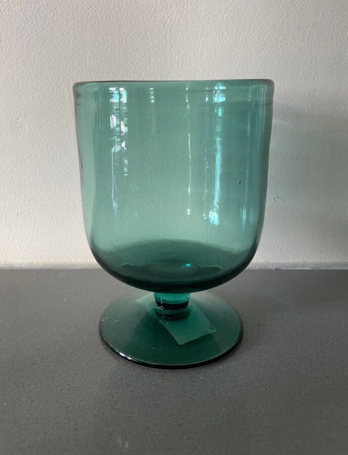 Cote Table Agosta water wijnglas (set van 6 stuks) op voet turquoise groen