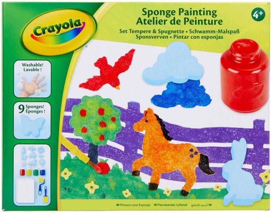 Crayola Knutselset Schilderen met Spons Creatieve Activiteit en Cadeau-idee Veelkleurig
