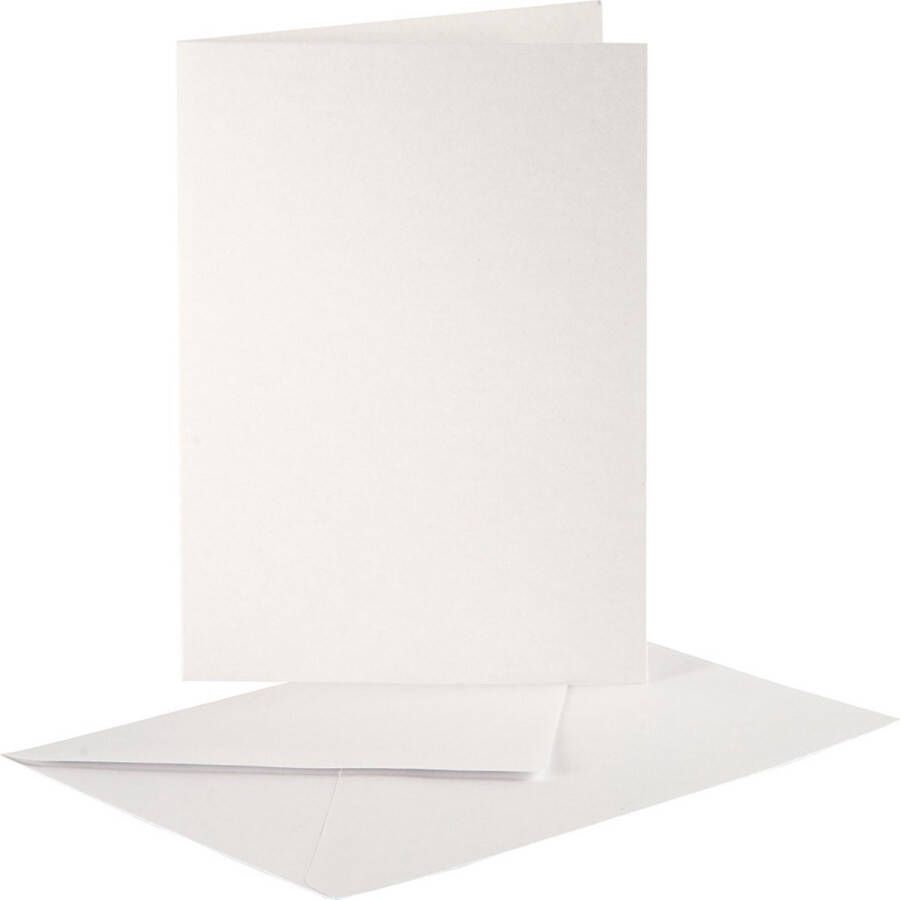 Creotime Parelmoer Kaarten & Enveloppen afmeting kaart 10 5x15 cm crème 10 sets