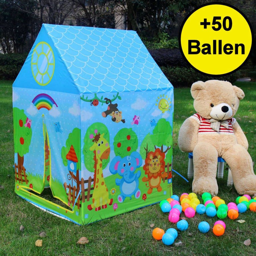 Merkloos Sans marque Decopatent Ballenbak Speeltent Incl 50 Stuks Ballenbak Ballen Baby Peuter Speeltent voor kinderen Ballentent Popup