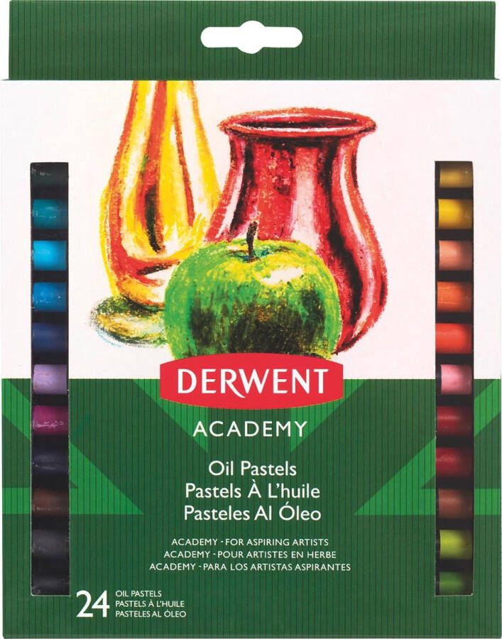 Derwent Academy Oliekrijt Geassorteerde Kleuren Set van 24 Olie Pastelkrijt