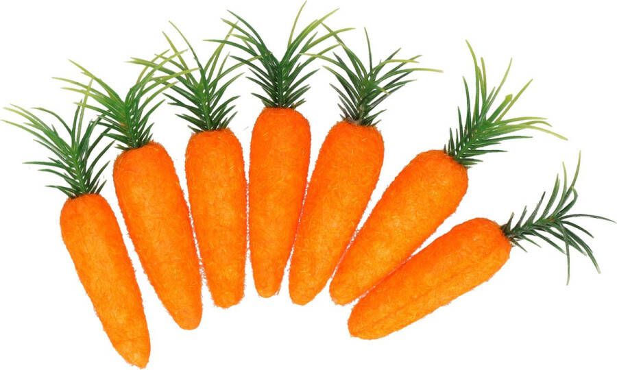DID hobby decoratie wortelen worteltjes set 7x stuks oranje 7 cm knutselen