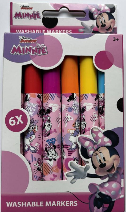 Disney Minnie Mouse Uitwasbare stiften 6 stuks Washable Markers