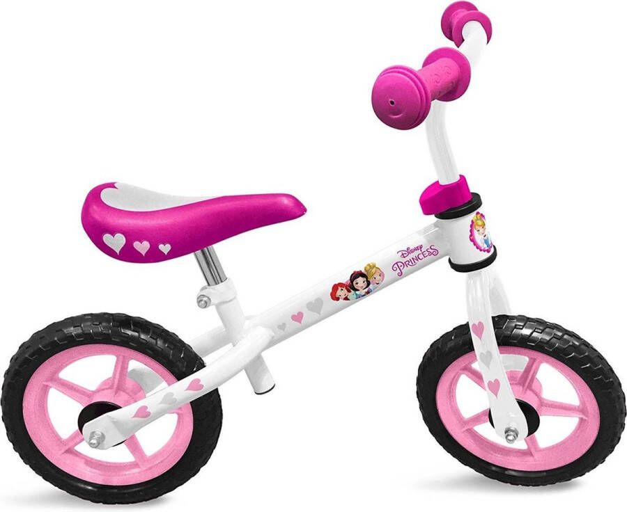 Disney Loopfiets met 2 wielen Princess Loopfiets 12 Inch Meisjes Wit Roze