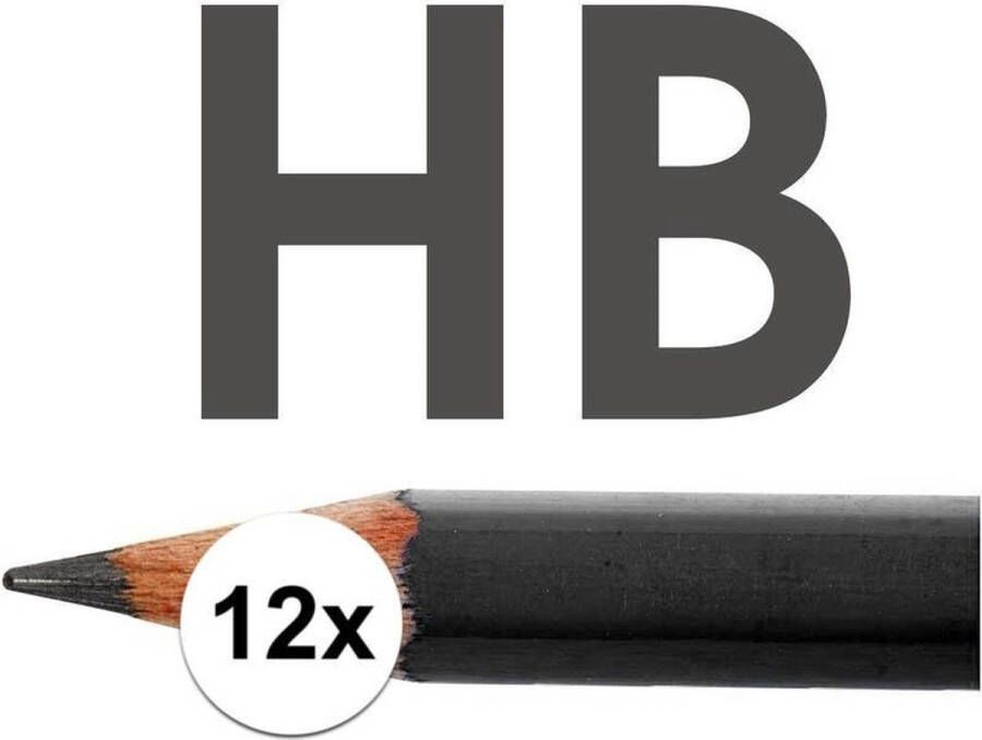 Merkloos 12x HB potloden voor volwassenen hardheid HB