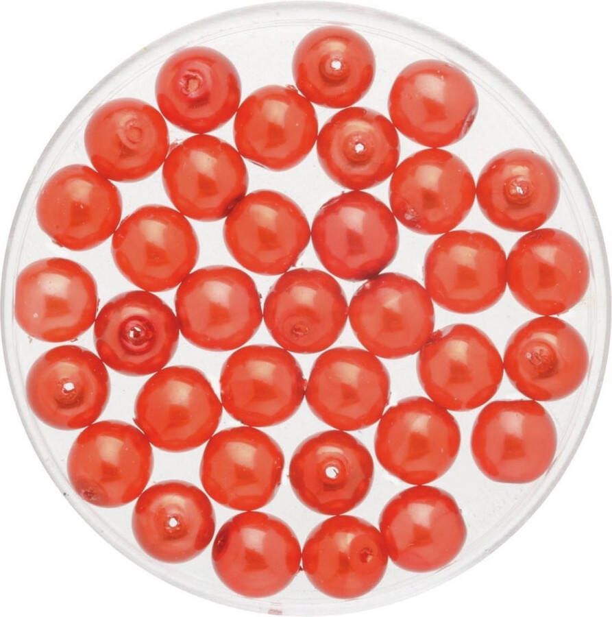Merkloos Sans marque 50x stuks sieraden maken Boheemse glaskralen in het transparant rood van 6 mm Kunststof reigkralen voor armbandjes kettingen