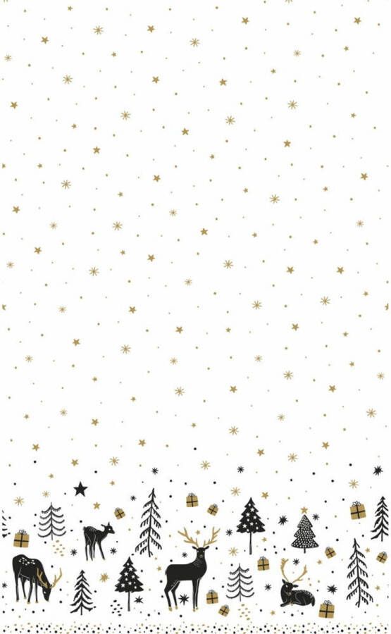 Duni kerst tafellaken tafelkleed 138 x 220 cm -papier -met rendieren Tafellakens