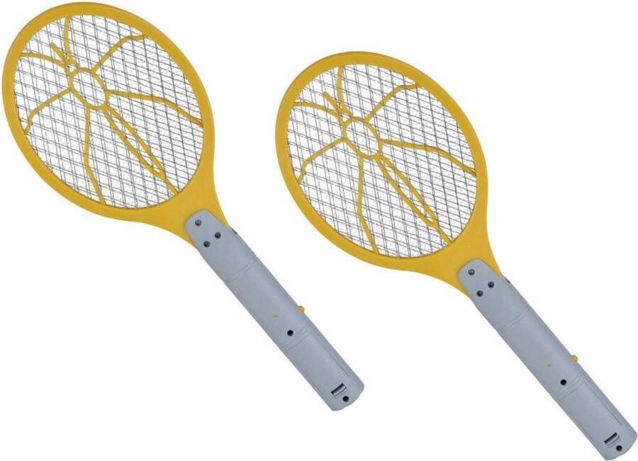 2x Elektrische anti muggen vliegenmepper geel grijs 46 x 17 cm ongediertebestrijding insectenbestrijding 2 stuks