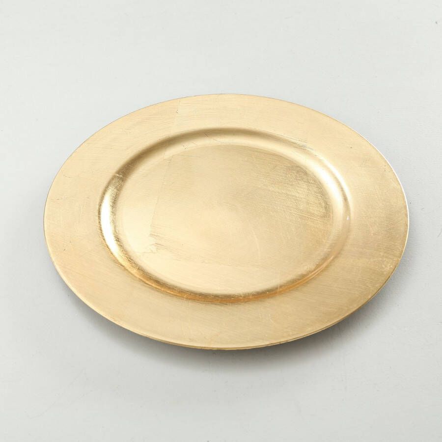 6x Rond goudkleurig diner eettafel onderborden 33 cm Onderborden tafeldecoratie Onderzet borden