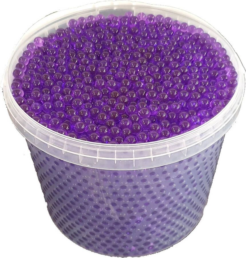 Gelparels waterparels per 10 liter verpakt in emmer paars voor de mooiste creaties + - 7500 stuks