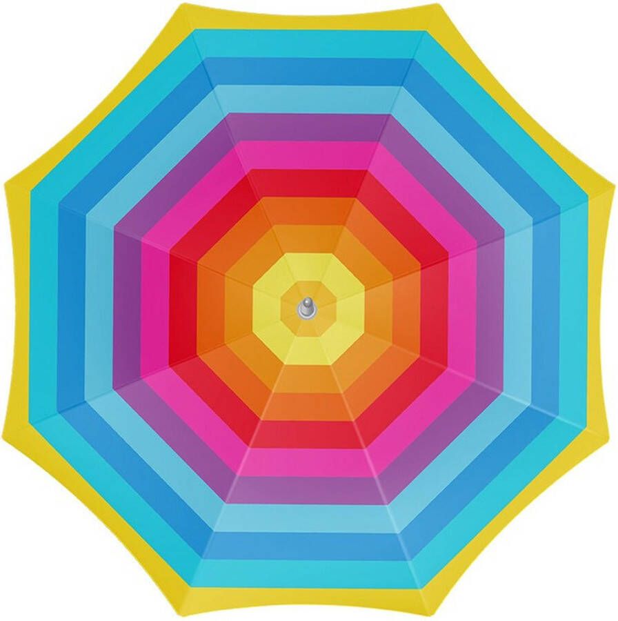 Parasol regenboog gestreept D200 cm UV-bescherming incl. draagtas