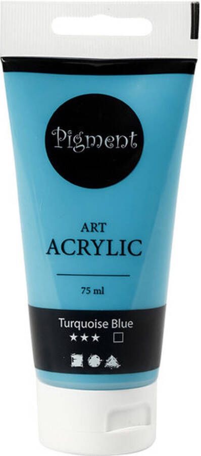 Pigment Art acrylverf turquoise blue dekkend 75 ml 1 fles