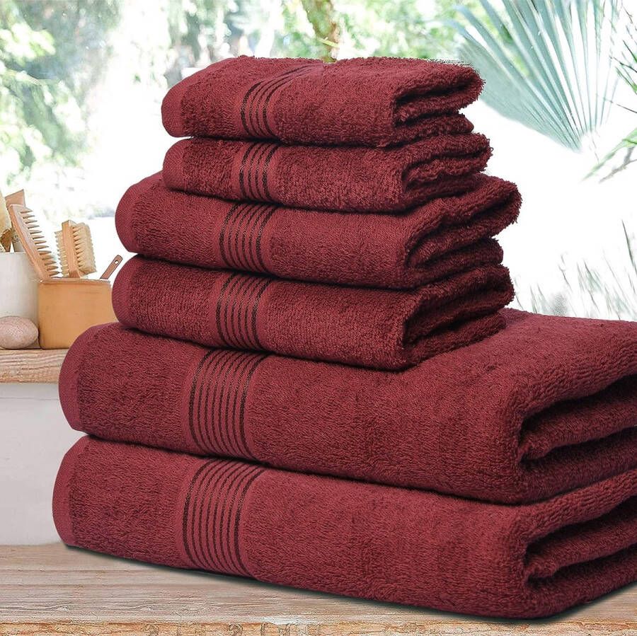 Ultra Soft Set van 6 katoenen handdoeken bevat 2 extra grote badhanddoeken 70 x 140 cm 2 handdoeken 40 x 60 cm en 2 washandjes van 30 x 30 cm oranje