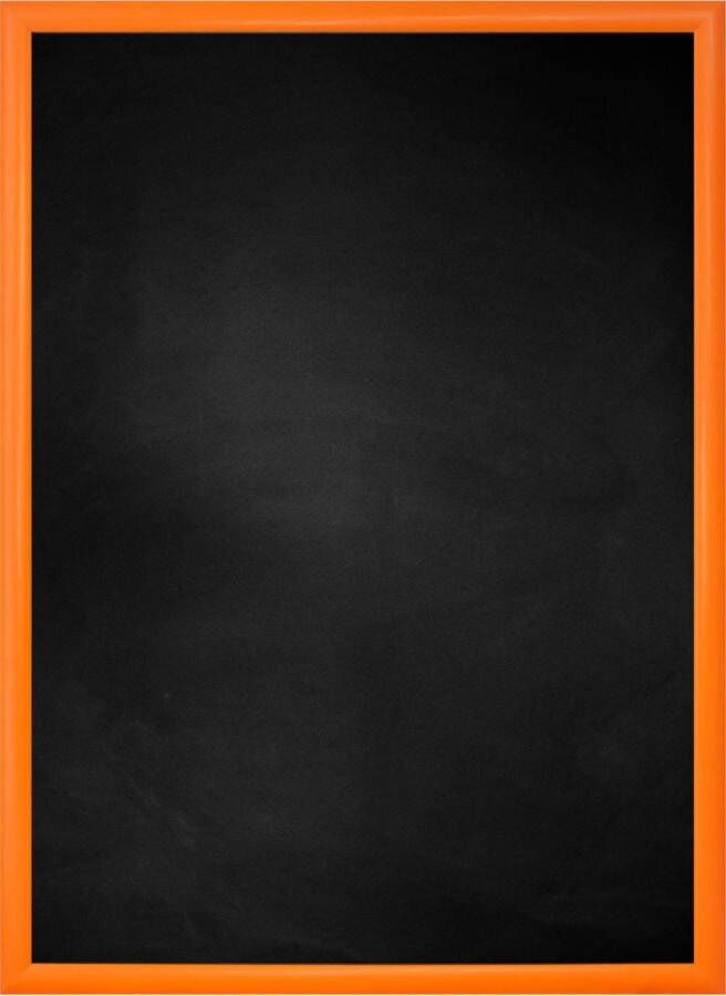 Zwart Krijtbord met Polystyrene Lijst Oranje 64 x 84 cm Lijstbreedte: 20 mm Dun