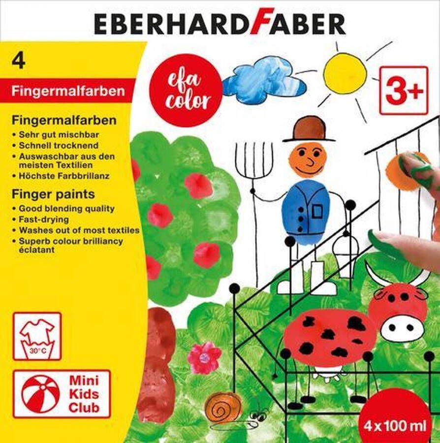 Eberhard Faber vingerverf 100ml geel rood blauw groen EF-578804