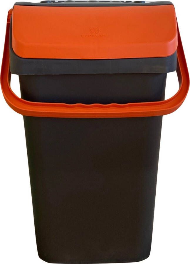Ecoplast Mari afvalbak 40 liter afvalemmer oranje afvalscheiden PMD sorteer afvalbak sorteer bak
