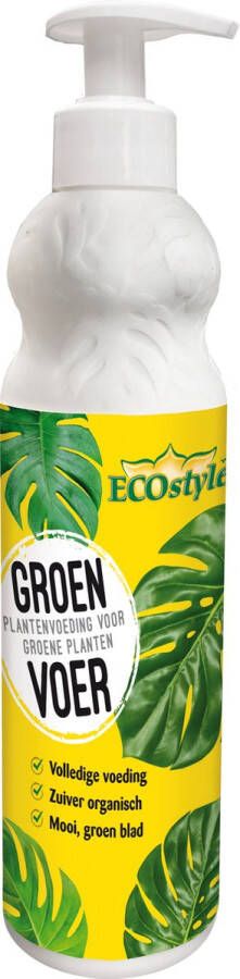 ECOstyle GroenVoer Organische Vloeibare Kamerplanten Voeding Groeiende en Bloeiende Planten Diepgroen Blad 400 ML