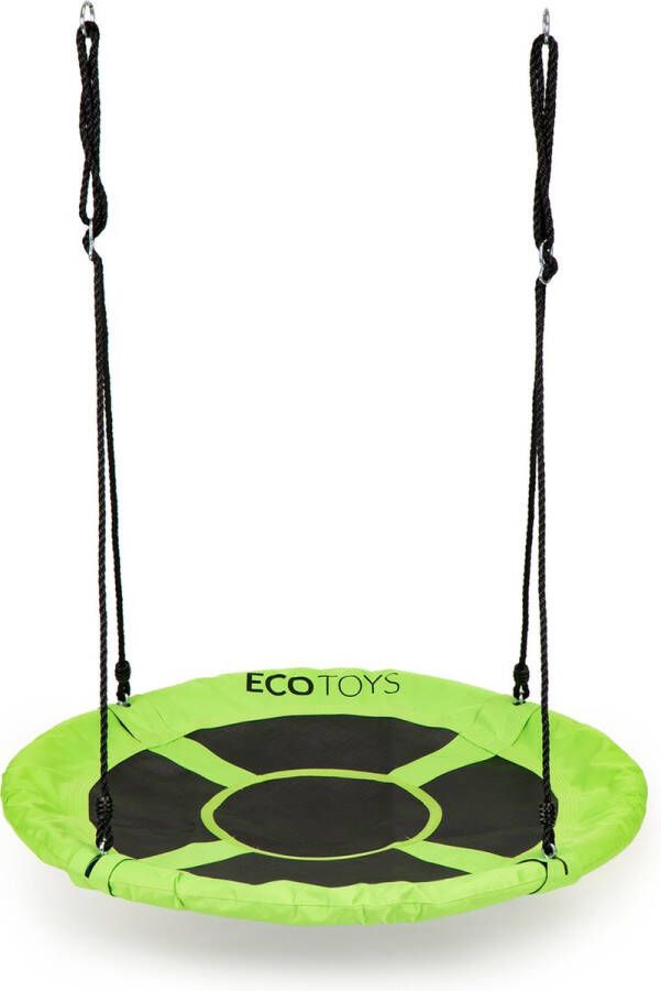 ECOTOYS Nestschommel Buitenspeelgoed 100 cm groen Slinger schommel- Nest Schommel Ronde schommel Ooienvaarsnest -100 kg belasting Voor kinderen en volwassenen