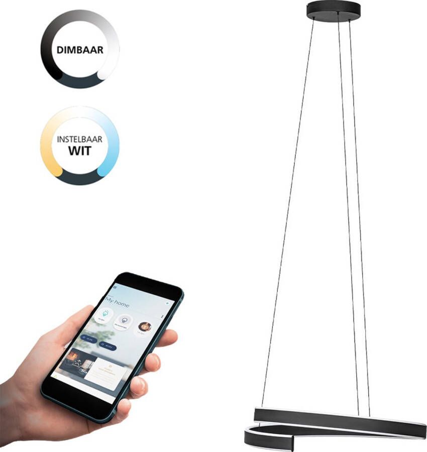 EGLO  connect.z Andabaia-Z Smart Hanglamp - Ø 60 cm - Zwart Wit - Instelbaar wit licht - Dimbaar - Zigbee