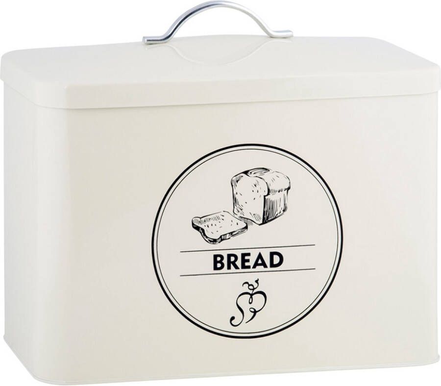 Esschert Design Voorraadblik Bread 34 5 X 19 Cm Staal Crème brood blik broodblik