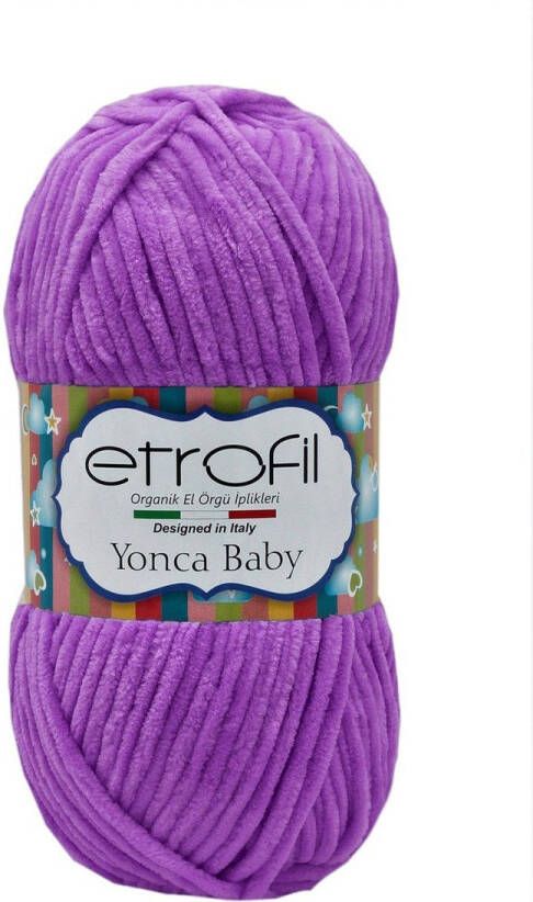 Etrofil Velvet Garen-Yonca Baby Donker Purper No 70610 4 mm Breien Haken Weven Amigurumi